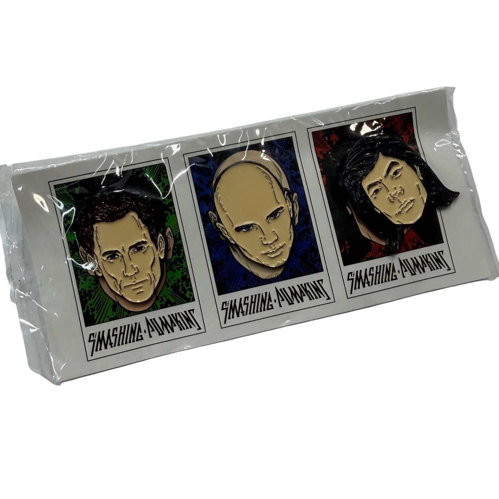 Smashing Pumpkins Enamel Pin Set 3 Pieces Billy Corgan James Iha Band Merch NEW